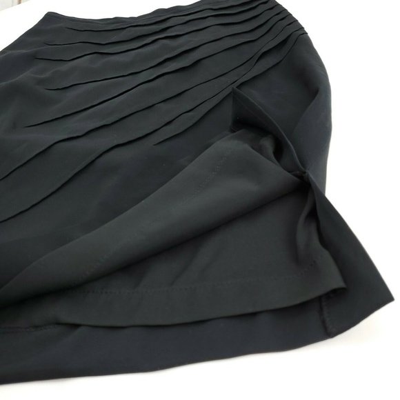 Catherine Malandrino Womens Black Pleated Front Side Slit Pencil Skirt Size 4 - Picture 6 of 14